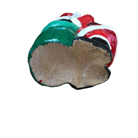 Paper Mache Santa Claus Father Christmas w Toy Bag Holiday Farmhouse Decor Large - Picture 14 of 14